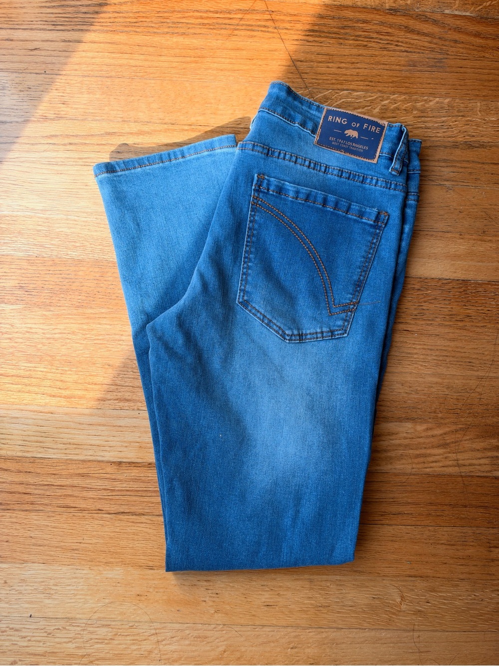 Ring of Fire Men's Classic Blue Slim Straight Jeans